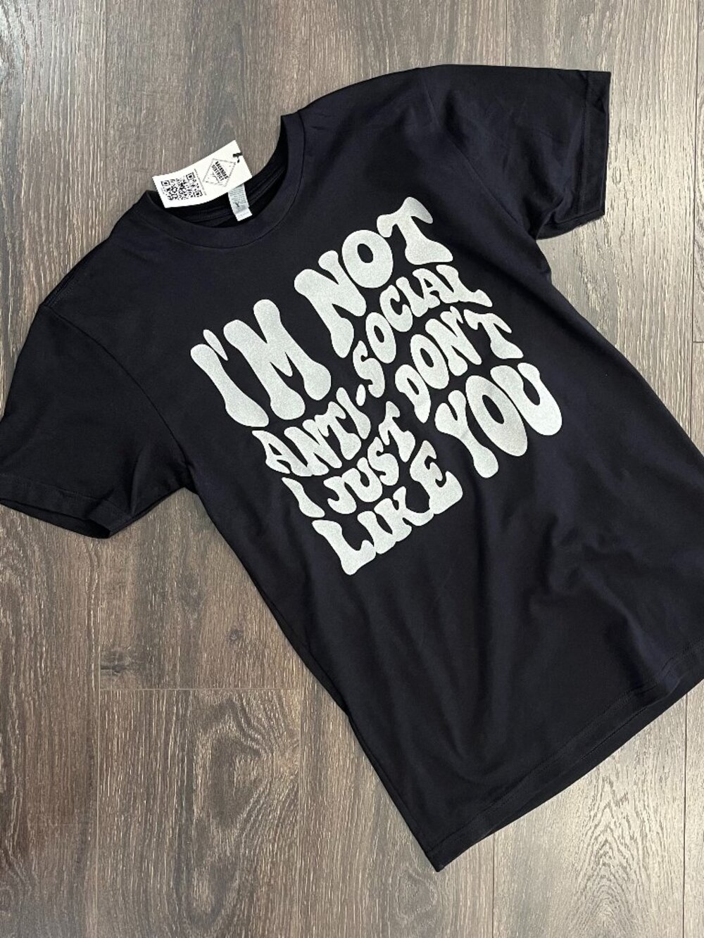 NWT Bella Canvas Anti-Social Unisex Graphic Tee Black Size 2XL